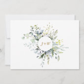Elegant Watercolor Eucalyptus 3 FOTO Wedding Save The Date (Rückseite)