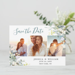 Elegant Watercolor Eucalyptus 3 FOTO Wedding Save The Date
