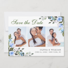 Elegant Watercolor Eucalyptus 3 FOTO Wedding Save The Date