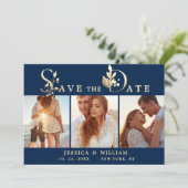 Elegant Watercolor Eucalyptus 3 FOTO Wedding Save The Date (Stehend Vorderseite)