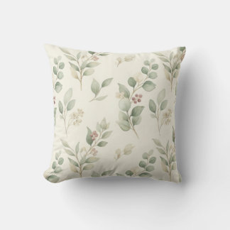 Elegant Watercolor Eucalyptus and Blush Berry Bota Kissen