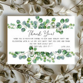 Elegant Watercolor Eucalyptus Baby Shower Dankeskarte
