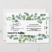 Elegant Watercolor Eucalyptus Baby Shower Einladung (Vorderseite)