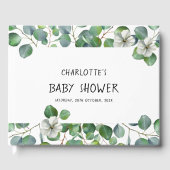 Elegant Watercolor Eucalyptus Baby Shower Gästebuch (Vorderseite)