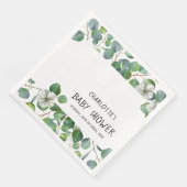 Elegant Watercolor Eucalyptus Baby Shower Serviette (Ecke)