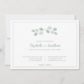 Elegant Watercolor Eucalyptus Branch Wedding Einladung (Vorderseite)