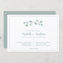 Elegant Watercolor Eucalyptus Branch Wedding