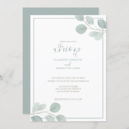 Elegant Watercolor Eucalyptus Branch Wedding Einladung