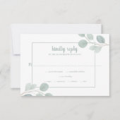 Elegant Watercolor Eucalyptus Branch Wedding RSVP Karte (Vorderseite)