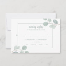 Elegant Watercolor Eucalyptus Branch Wedding
