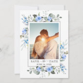 Elegant Watercolor Eucalyptus FOTO Wedding Rett Save The Date (Vorderseite)