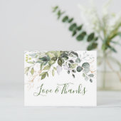 Elegant Watercolor Eucalyptus Greenery Vielen Dank Postkarte (Stehend Vorderseite)
