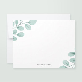 Elegant Watercolor Eucalyptus Stationery Mitteilungskarte