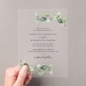 Elegant Watercolor Eucalyptus Wedding Acryleinladungen (Insitu (Handheld))