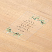 Elegant Watercolor Eucalyptus Wedding Acryleinladungen (Ablage )