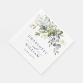 Elegant Watercolor Eucalyptus Wedding Paper Napkin Serviette (Ecke)