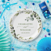 Elegant Watercolor Eucalyptus Wedding Pappteller (Party)