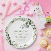 Elegant Watercolor Eucalyptus Wedding Pappteller (Party)