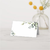 Elegant Watercolor Eucalyptus Wedding Platzkarte (Vorderseite)