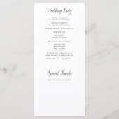 Elegant Watercolor Eucalyptus Wedding Programm (Rückseite)