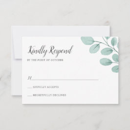 Elegant Watercolor Eucalyptus Wedding RSVP Karte