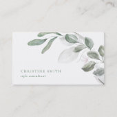 Elegant Watercolor Eukalyptus Einfache Grüne Visitenkarte (Vorderseite)