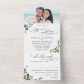 Elegant Watercolor Eukalyptus Greenerity Wedding All In One Einladung (Innen Boden)