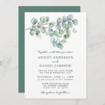 Elegant Watercolor Eukalyptus Greenerity Wedding
