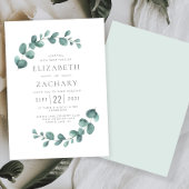 Elegant Watercolor Eukalyptus Greenerity Wedding Einladung