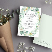 Elegant Watercolor Eukalyptus Greenerity Wedding Einladung