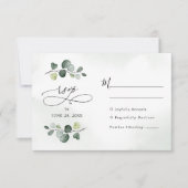 Elegant Watercolor Eukalyptus Greenerity Wedding RSVP Karte (Vorderseite)