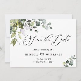 Elegant Watercolor Eukalyptus Greenerity Wedding Save The Date