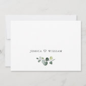 Elegant Watercolor Eukalyptus Greenerity Wedding Save The Date (Rückseite)