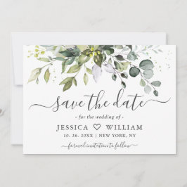 Elegant Watercolor Eukalyptus Greenerity Wedding Save The Date