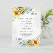 Elegant Watercolor Eukalyptus Greenerity Wedding Save The Date (Stehend Vorderseite)