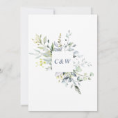 Elegant Watercolor Eukalyptus Greenerity Wedding Save The Date (Rückseite)