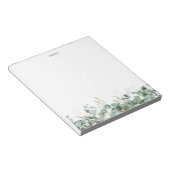 Elegant Watercolor Eukalyptus Greenery Custom Notizblock (angewinkelt)