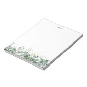 Elegant Watercolor Eukalyptus Greenery Custom Notizblock (Rotiert)