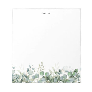 Elegant Watercolor Eukalyptus Greenery Custom Notizblock