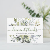 Elegant Watercolor Eukalyptus Greenery Dankeskarte (Stehend Vorderseite)