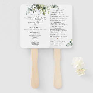 Elegant Watercolor Eukalyptus Greenery Wedding Ha Fächer
