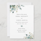 Elegant Watercolor Eukalyptus Greenery Wedding Inv Einladung (Vorderseite)