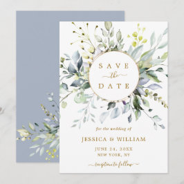 Elegant Watercolor Eukalyptus Greenery Wedding Sav Save The Date