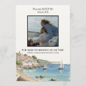 Elegant Watercolor European Destination Wedding Einladung (Rückseite)