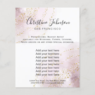 Elegant Watercolor Falsch Glitter Beauty Salon Flyer