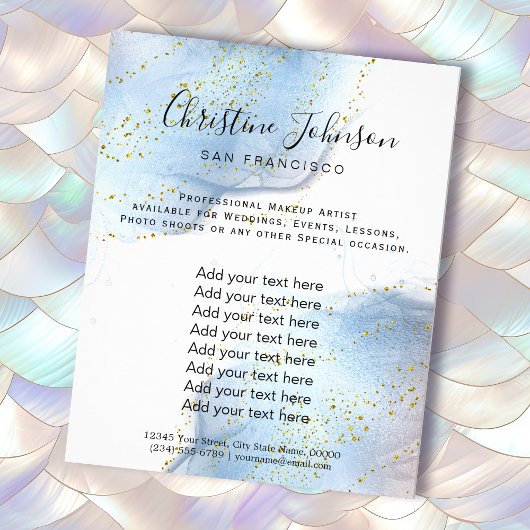 Elegant Watercolor Falsch Glitter Flyer