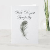 Elegant Watercolor Feather Sympathy Card Karte (Vorderseite)