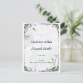 Elegant Watercolor Floral Arch Wedding Invitation Einladungspostkarte (Stehend Vorderseite)