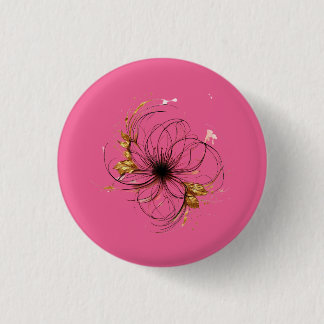 Elegant Watercolor Floral Art Button