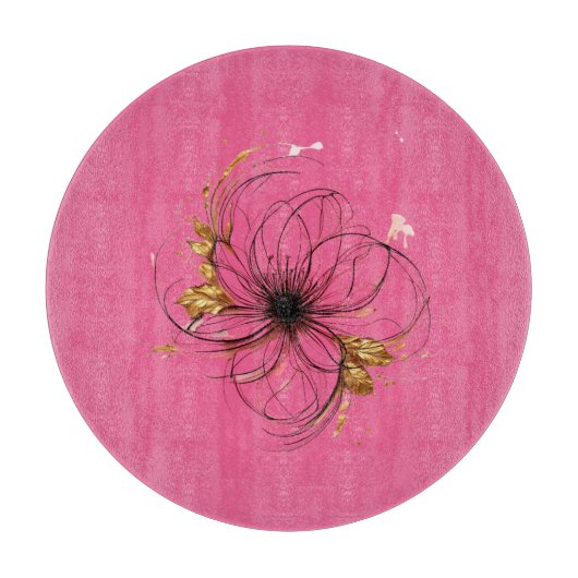 Elegant Watercolor Floral Art Schneidebrett (Vorderseite)